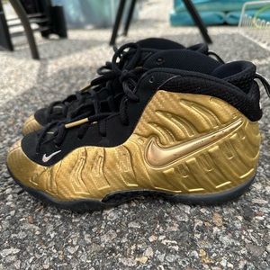 Nike Little Posite Metallic Gold /Kids Shoes Size 3Y Boys Foamposite